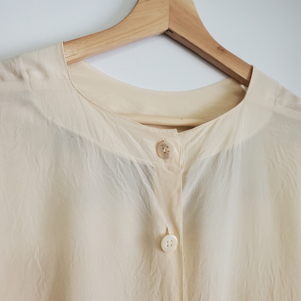 Vintage Laurel 38 By escada 1980 100% Silk Blouse Cream Celestial Sun Moon Stars - Picture 13 of 16
